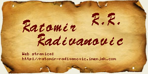 Ratomir Radivanović vizit kartica